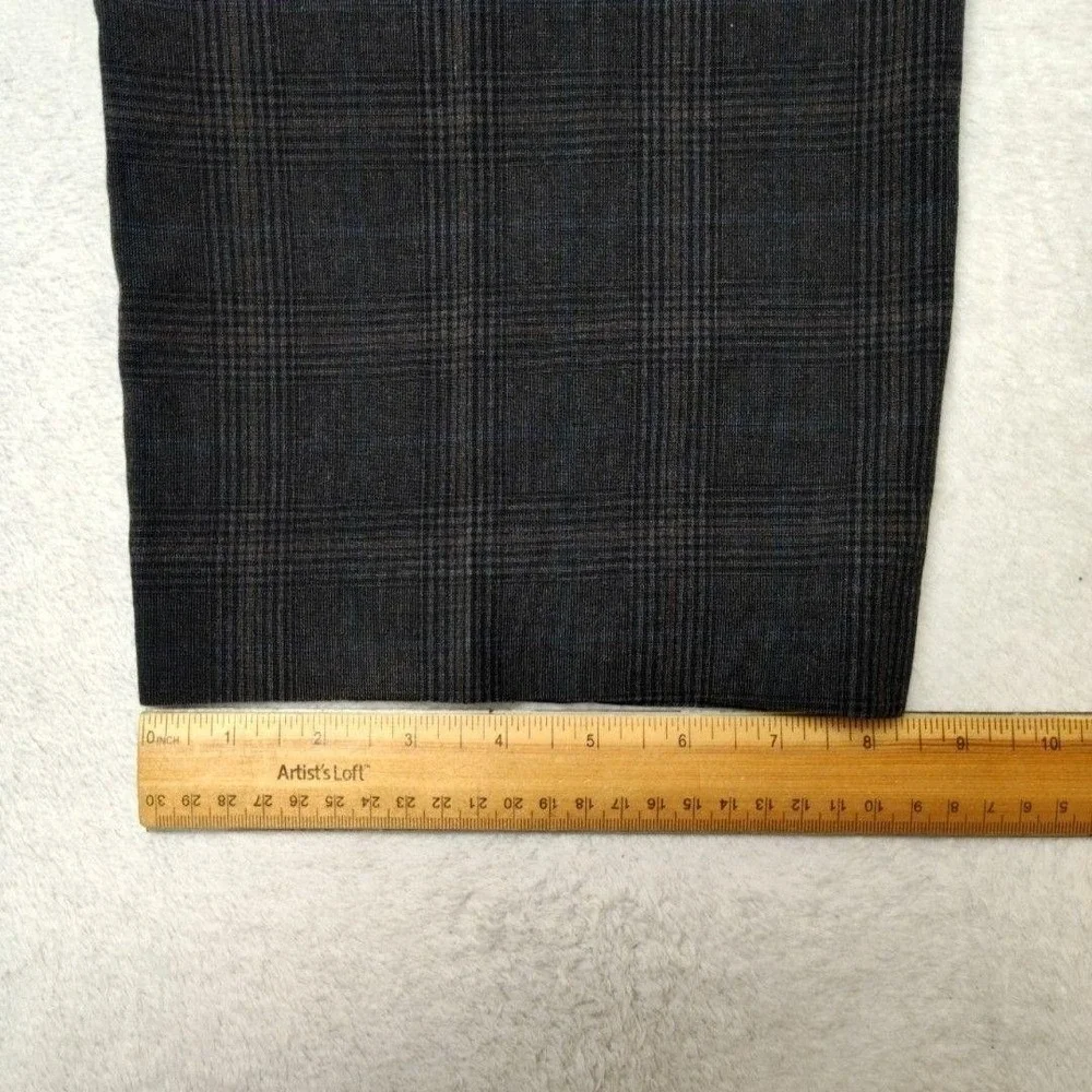 Banana Republic Pants Mens 36x30 Brown Glen Plaid Slim Tailored Dress Flat Front